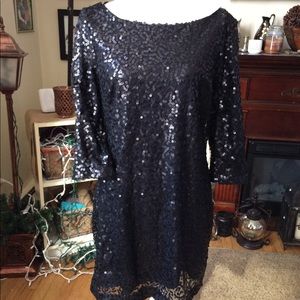 NWT Jessica Howard Black Sequin Mini Dress